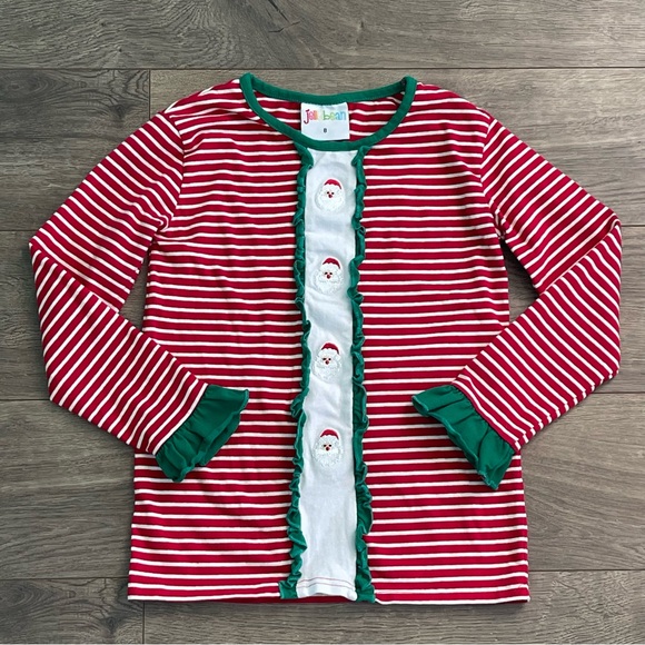 Jellybean by Smock Candy Girls Size 8 Embroidered Santa Claus Holiday Shirt - Picture 1 of 5